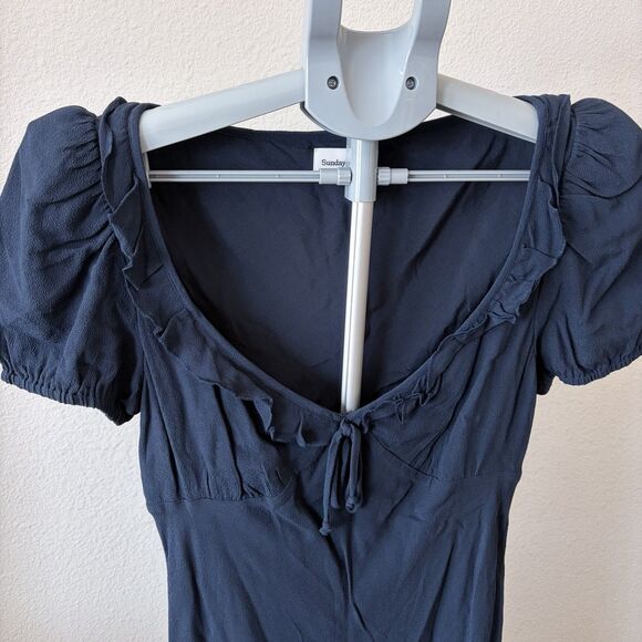 Aritzia Sunday Best Letti Dress Blue Size Small Women Milkmaid Prairie Cottage - Picture 3 of 8